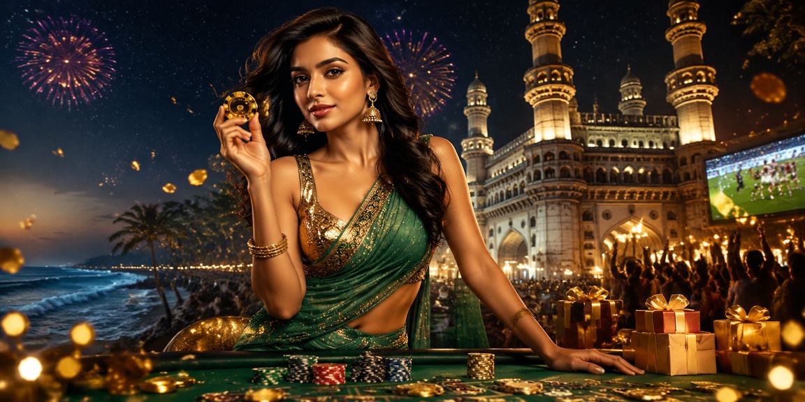 Entertainment casino scene in Hyderabad with traditional attire