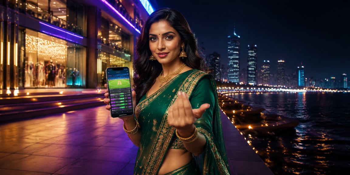 Indian woman enjoying sports betting with responsible behavior